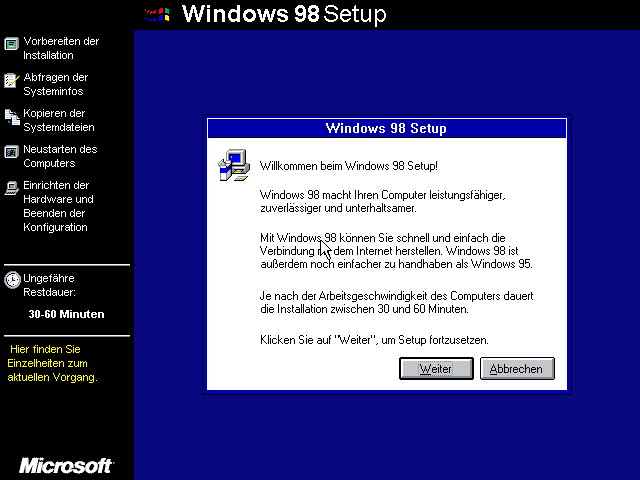 Windows 98 Setup